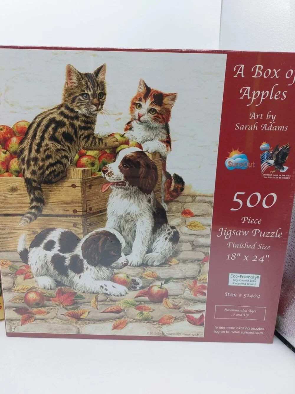 A Box Of Apples Kittens Puppies & In The Swing Of It SunsOut Puzzles NWT
